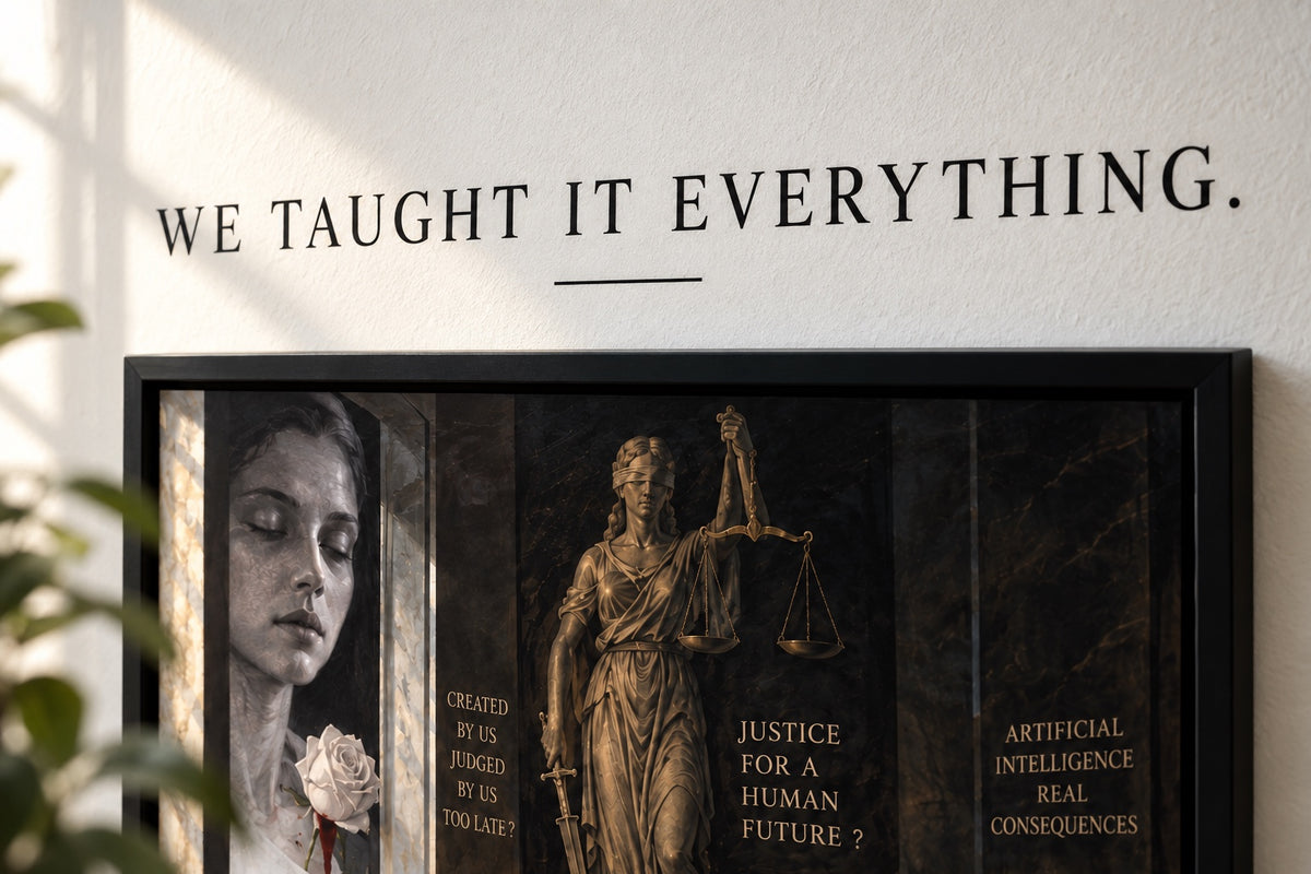 We Taught It Everything – Close-up – vinyltekst op de muur.